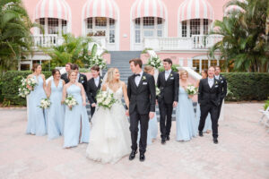 Blue Mismatched Bridesmaids Wedding Dress Ideas | Groomsman Black Tuxedo and Matching Bowties Inspiration