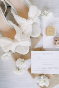 Loeffler Randall White Open-Toed Knotted Bow Chunky Bridal Wedding Shoe Inspiration