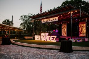 Bride and Groom Name Big Tall Light Up Letters | Reception Decor Inspiration | Tampa Bay Wedding Venue Tabellas at Delaney Creek