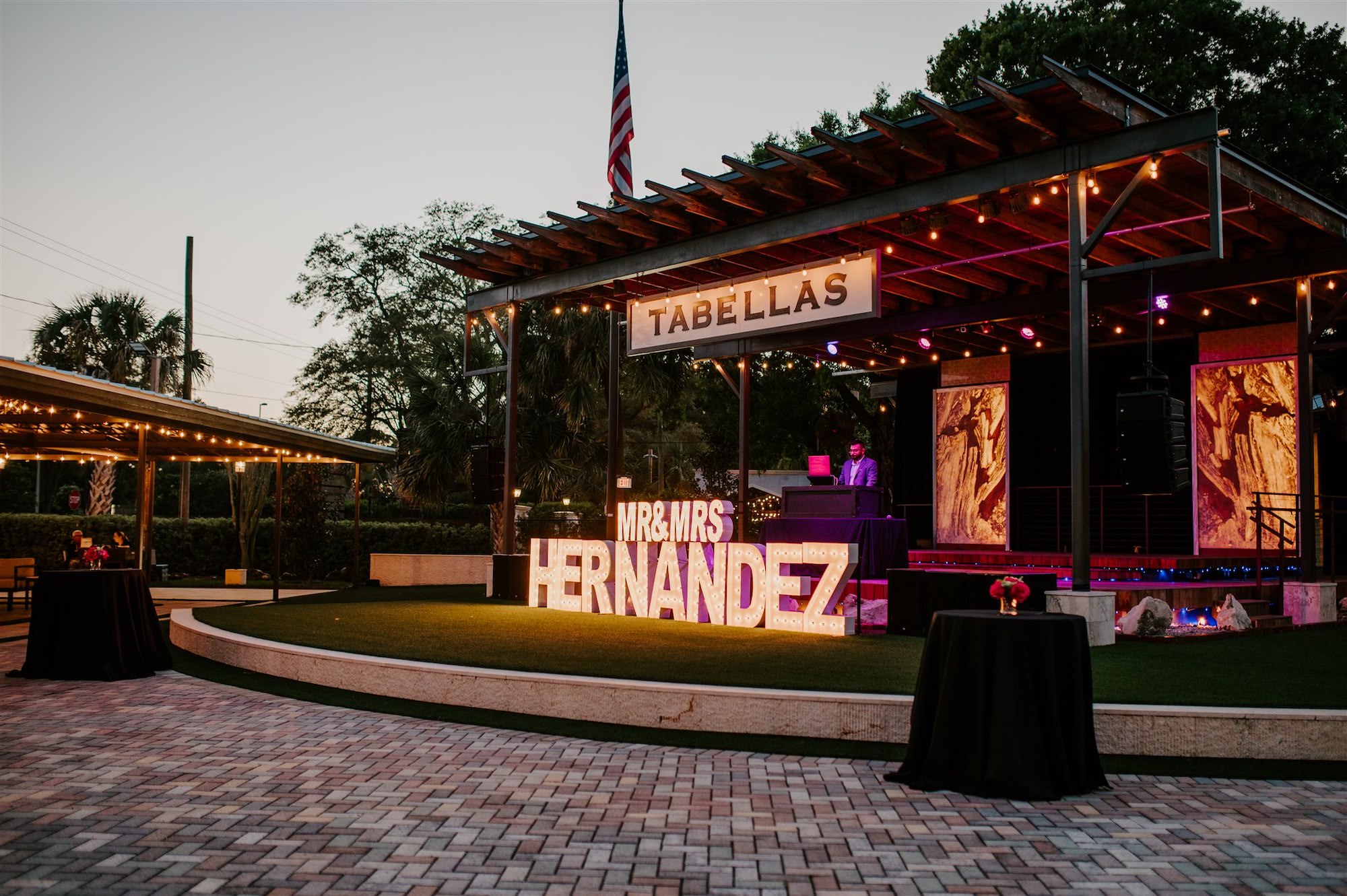 Bride and Groom Name Big Tall Light Up Letters | Reception Decor Inspiration | Tampa Bay Wedding Venue Tabellas at Delaney Creek