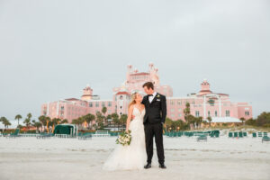 Bride and Groom Evening Beach Wedding Portrait | St Pete Photographer Lifelong Photography | Venue The Don CeSar