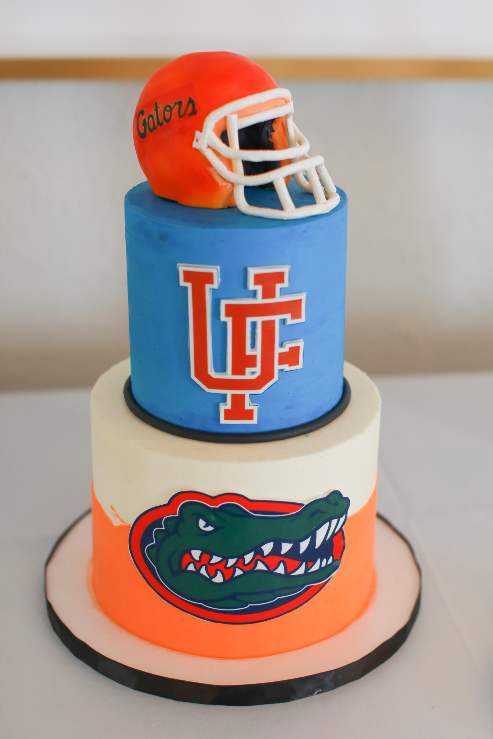 Personalized Three-Tiered University of Florida Alma Mater Groom's Wedding Reception Cake Inspiration | Tampa Bay Cake Company