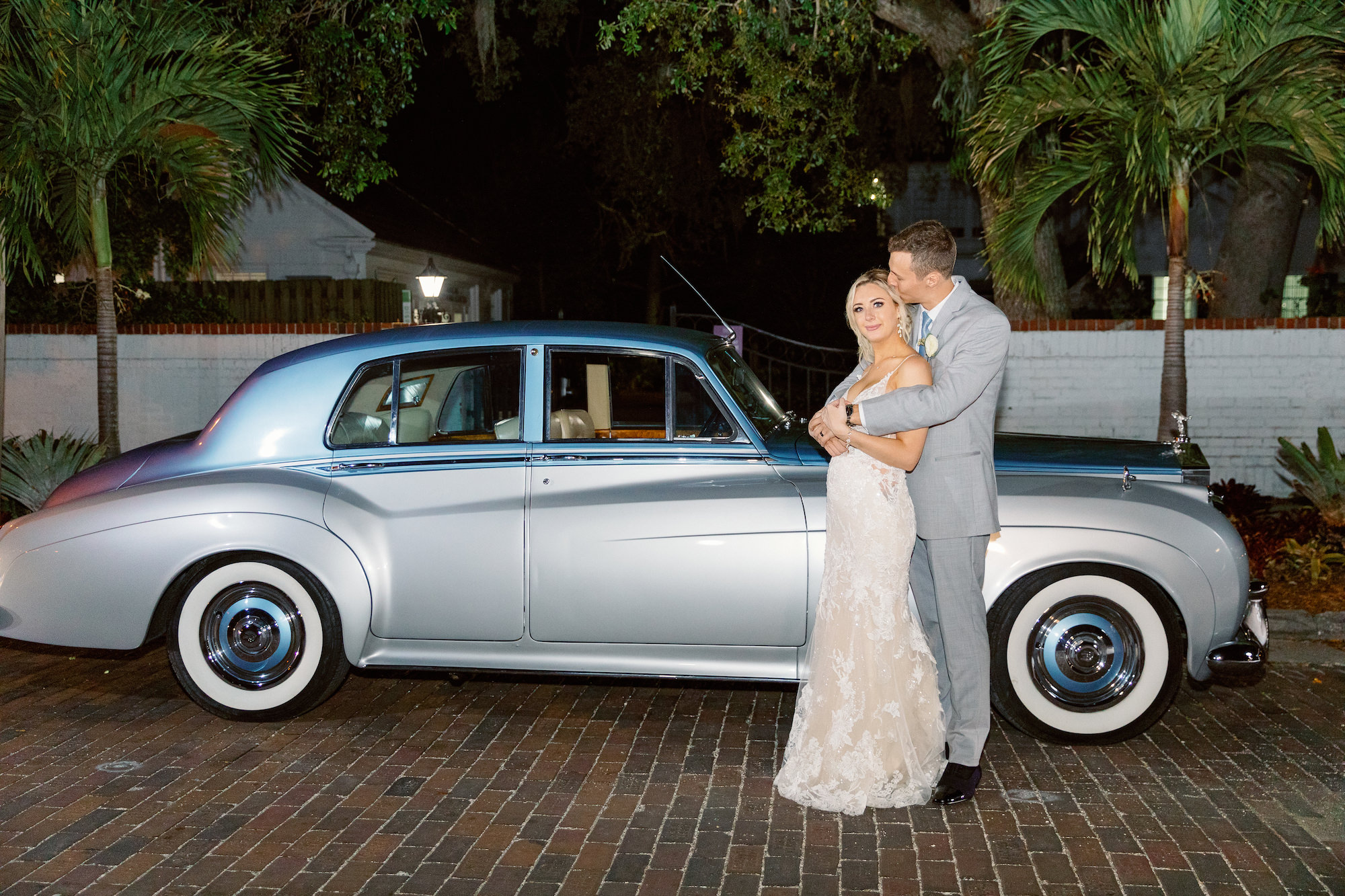 Blue Classic Just Married Vintage Getaway Car