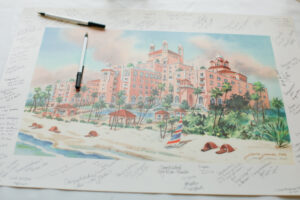 Watercolor Painting of Iconic St Pete Wedding Venue Don CeSar Guest Book Ideas