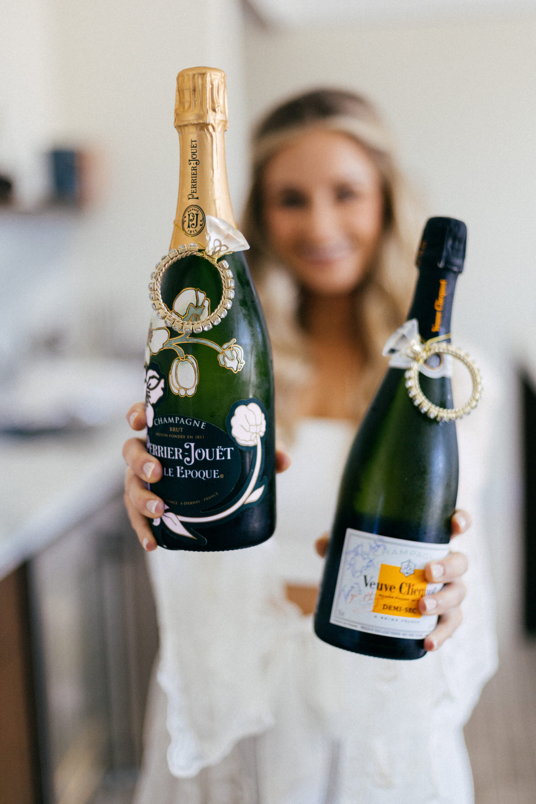 Wedding Day Veuve Clicquot Champagne Bottles