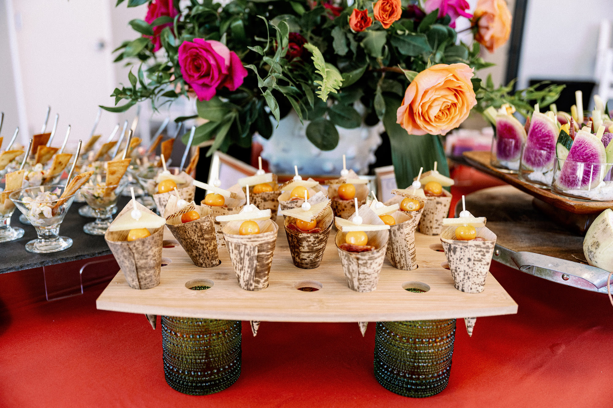 Tampa Bay Catering Company Elite Events Catering | Dewitt for Love Photography | Cheese and Charcuterie Cones