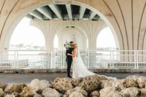 Bride and Groom Under Bridge Wedding Portrait | St. Petersburg Photographer J&S Media