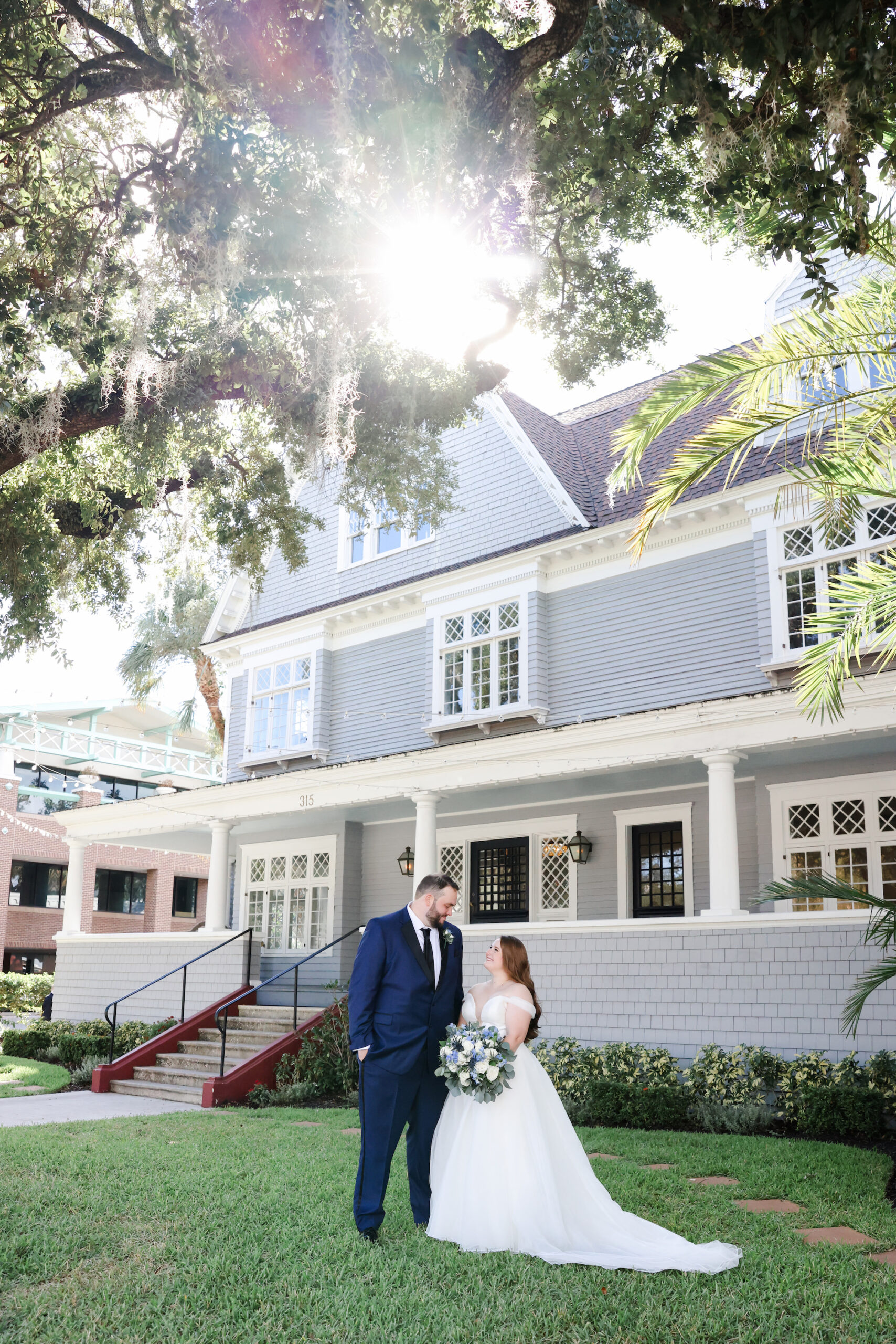 Bride and Groom Outside Historic Hyde Park Wedding Venue The Orlo | Tampa Bay Wedding Photographer Lifelong Photography Studio