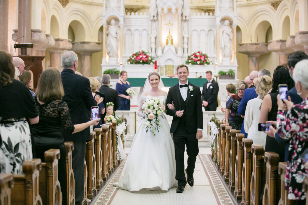 Bride and Groom Walking Down Aisle Wedding Portrait | Tampa Bay Photographer Carrie Wildes Photography