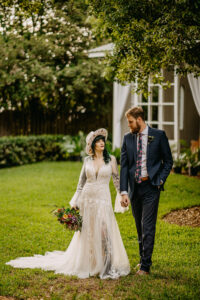 Modern Edgy Outdoor Bride and Groom Wedding Portrait