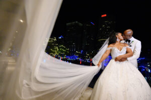 Intimate Bride and Groom Evening Wedding Portrait | Curtis Hixon Park Tampa