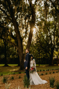 Intimate Outdoor Nature Inspired Bride and Groom Wedding Portrait | Tampa Bay Wedding Venue Cross Creek Ranch