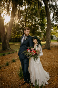 Intimate Sunset Nature Inspired Bride and Groom Wedding Portrait | Tampa Bay Hair and Makeup Artist Femme Akoi Beauty Studio