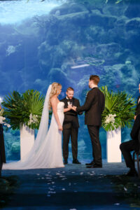 Bride and Groom Exchange Vows at the Tampa Florida Aquarium