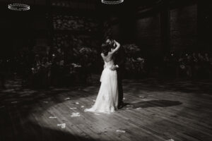 Bride and Groom First Dance Black and White Wedding Portrait Idea | Tampa Videographer J&S Media
