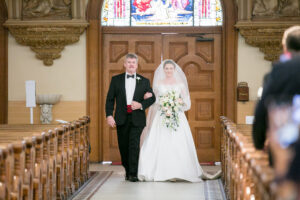 Bride and Father Walking Down Wedding Aisle | Catholic Wedding Traditions