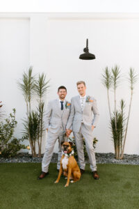 Same Sex Gay Wedding with Dog Boxer | Pet-Friendly Wedding Venue The West Events Madeira Beach