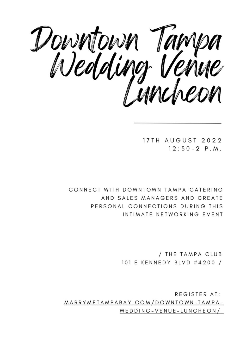 Downtown Tampa Wedding Venue Luncheon