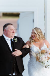 Bride and Father Walking Down Aisle Wedding Portrait