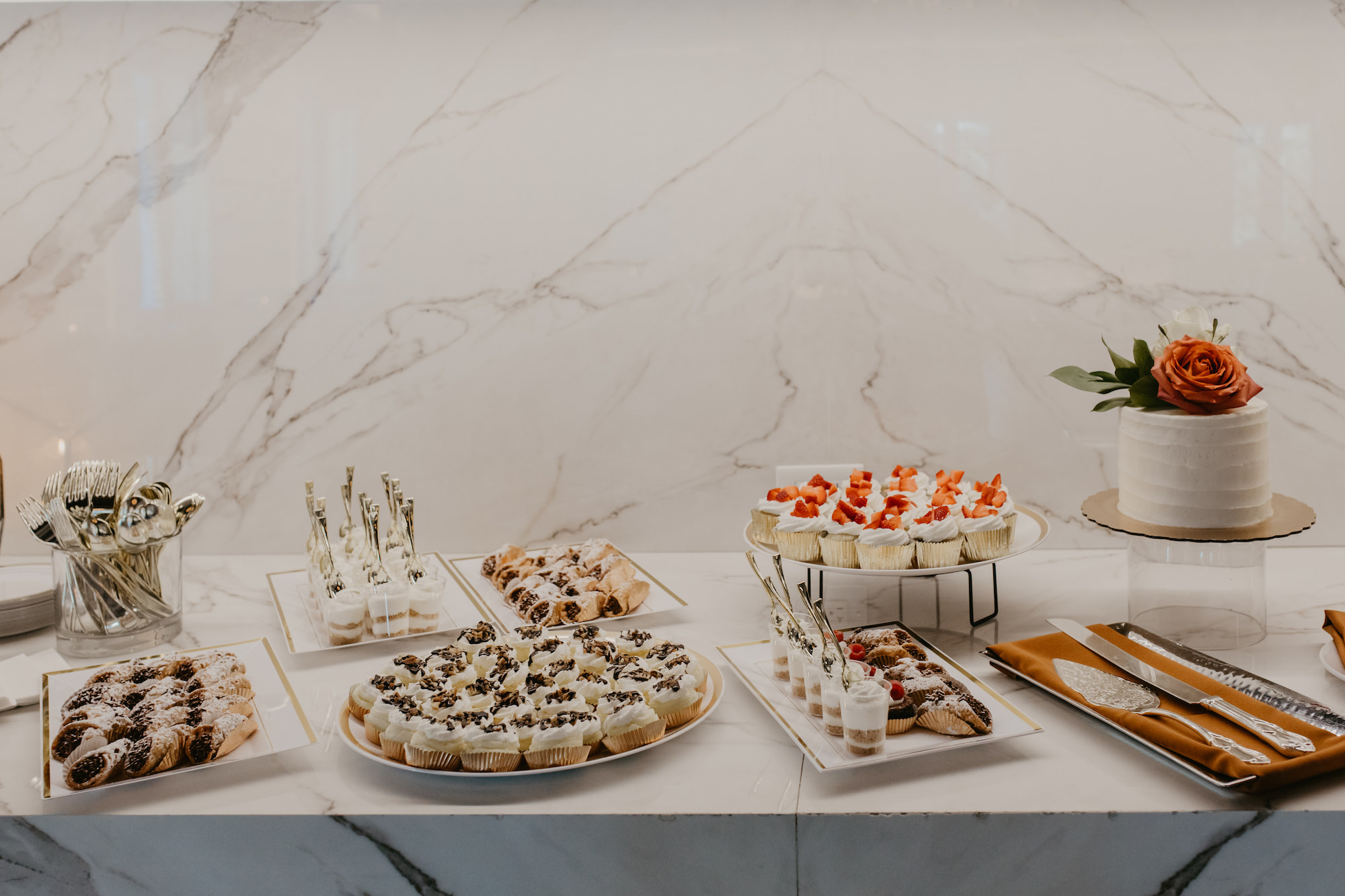 Dessert Table Inspiration | Wedding Cake Alternatives | Cannolis, Shooters, Cupcakes