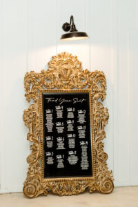 Large Antique Gold Frame Wedding Reception Seating Chart Inspiration