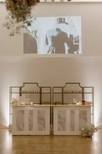 Beige and Cream Wedding Reception Bar Inspiration
