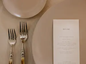 Modern Let's Eat Wedding Reception Menu Card Ideas | Tampa Stationery A+P Designs