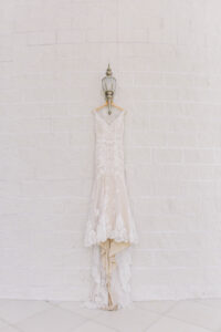 Vintage Old Hollywood 1920s Gatsby Inspired Wedding Dress, Fit and Flare with Lace Overlay
