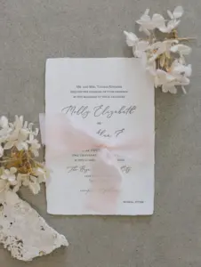 Elegant White Neutral Raw-Edge Wedding Invitation Inspiration | Tampa Stationery A&P Designs