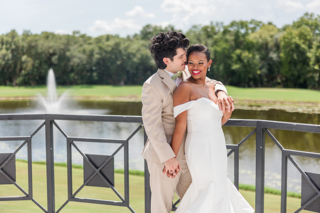 Bride and Groom Romantic Wedding Portrait | Tampa Bay Photographer Mary Anna Photography | Videographer Priceless Design Studio