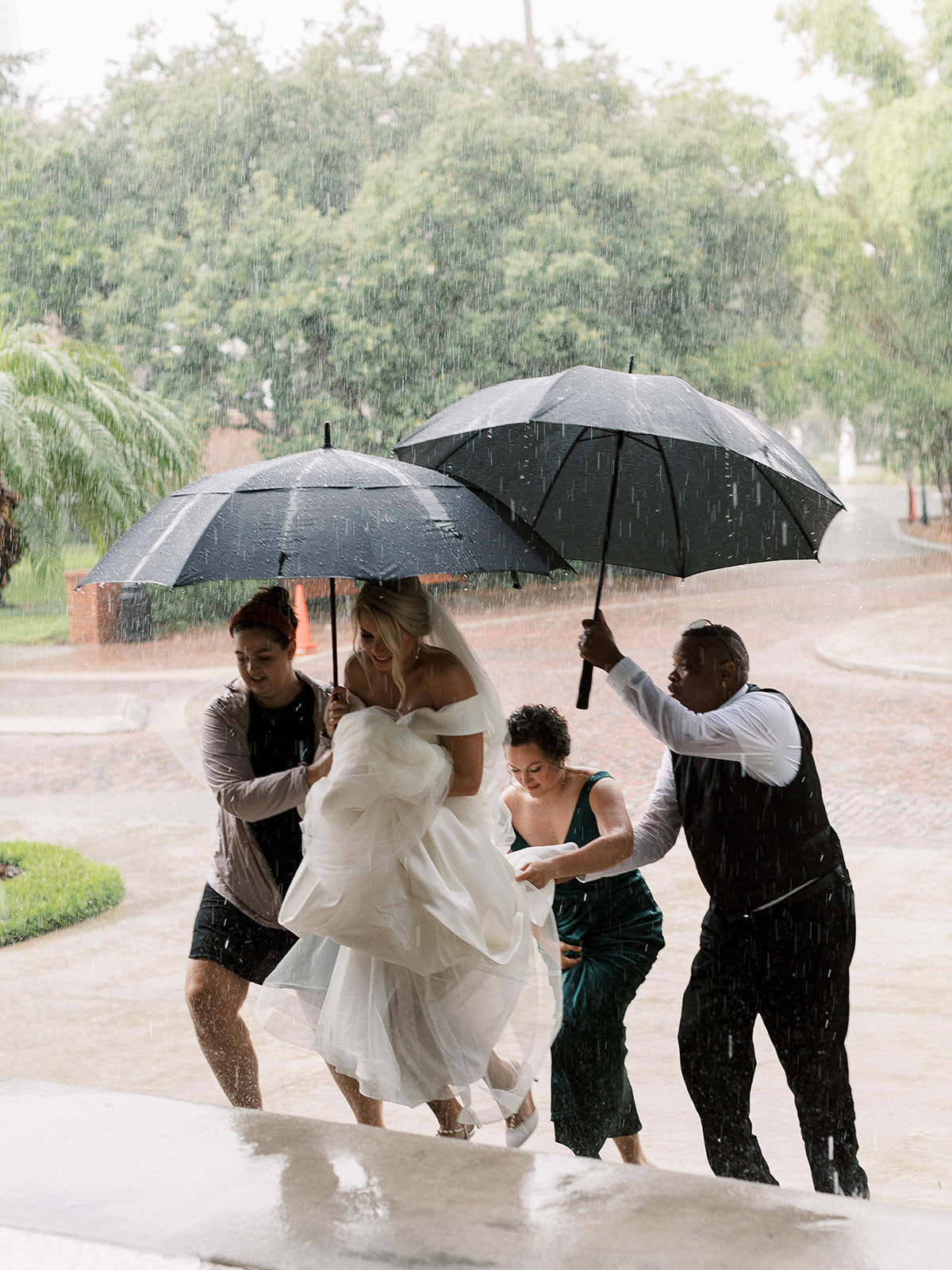 Rainy Day Wedding Portrait