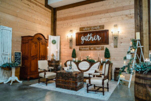 Indoor Rustic Wedding Reception Seating Area