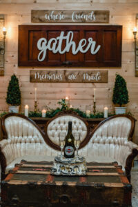 Indoor Rustic Wedding Reception Seating Area