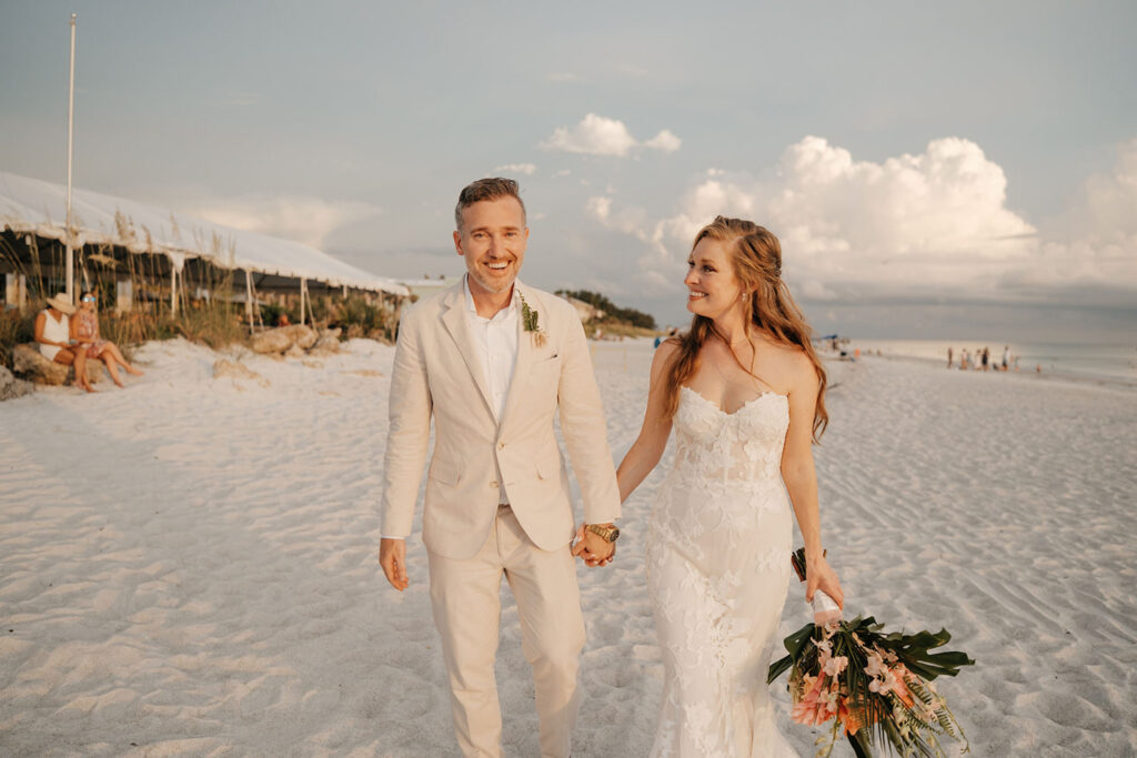 Bride and Groom Beach Wedding Portrait | Anna Maria Island Planner Wilder Mind Events