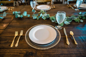 Gold Flatware with Beaded Round Gold Charger Ideas