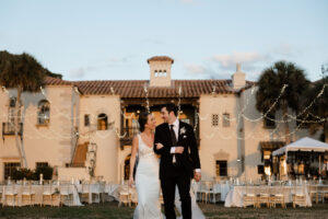 Elegant Outdoor Waterfront European Inspired Wedding Reception | Sarasota Wedding Venue Powel Crosley Estate | Photographer Garry & Stacy Photography