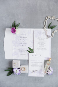 Spring-Inspired Lavender Watercolor Flower Wedding Invitation Suite Ideas