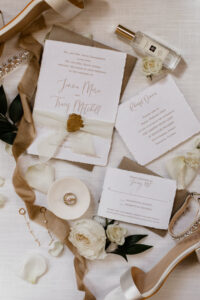 Modern Elegant Champagne Ivory Letterpress Raw Edge Wedding Invitation Suite Ideas