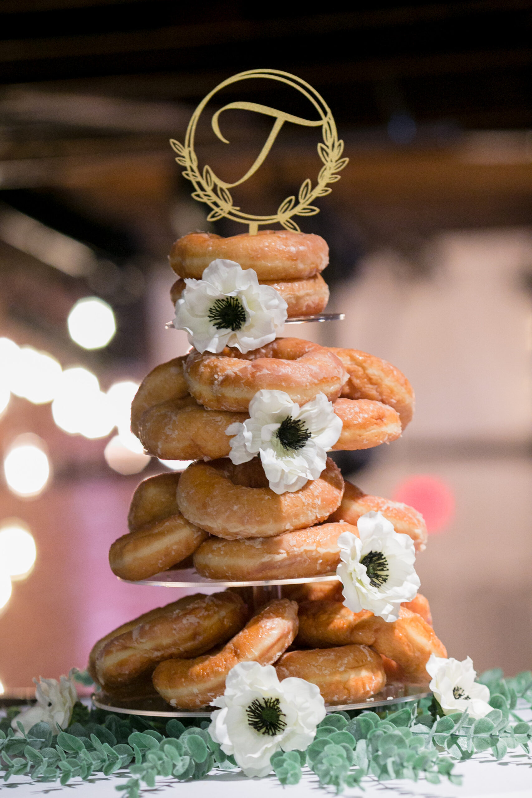 Unique Wedding Cake Dessert Alternatives | Donuts with Initial Topper