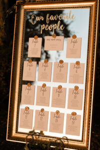Elegant Gold Mirror Wedding Reception Seating Chart with Wax Seals Inspiration