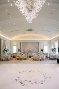 Monogramed Wedding Dance Floor in White in Reception Inspiration
