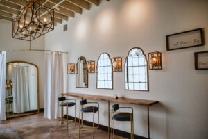 White Modern Industrial Bridal Wedding Suite | Downtown Dade City Venue at the Block