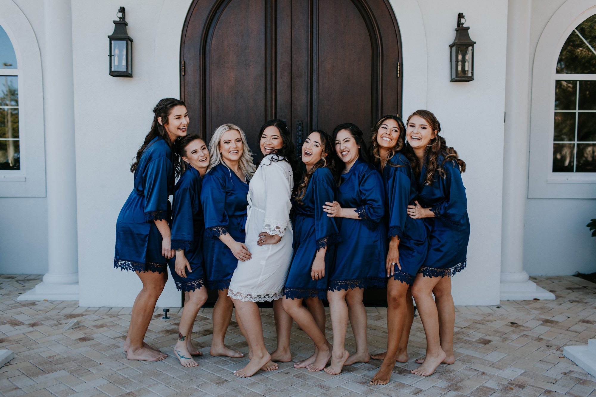 Matching Dark Blue Navy Bridesmaids Robes Ideas