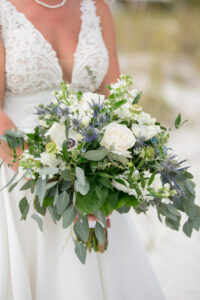 Classic White Roses with Greenery Wedding Bouquet Inspiration