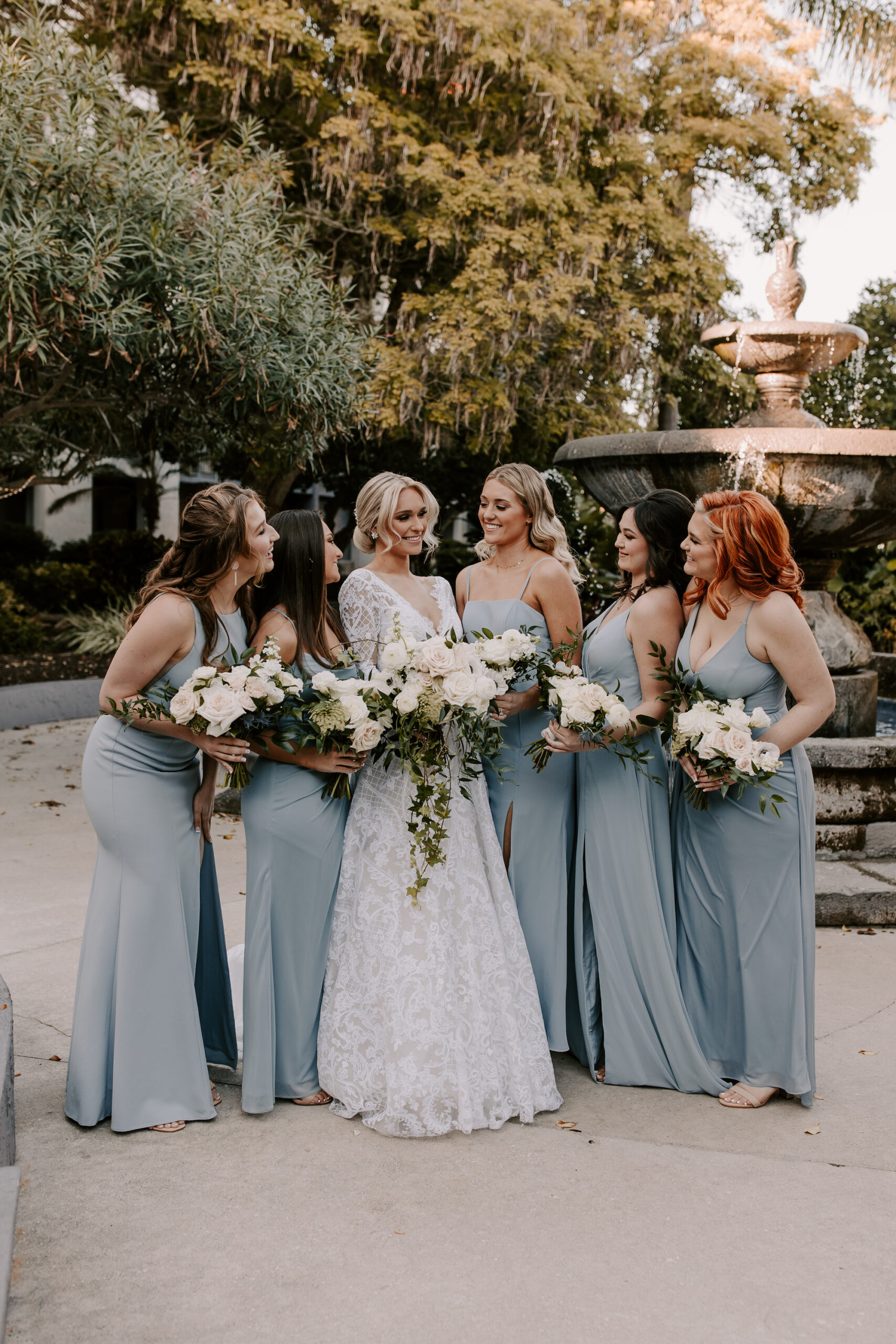 Mismatching Dusty Blue Bridesmaid Wedding Dress Ideas