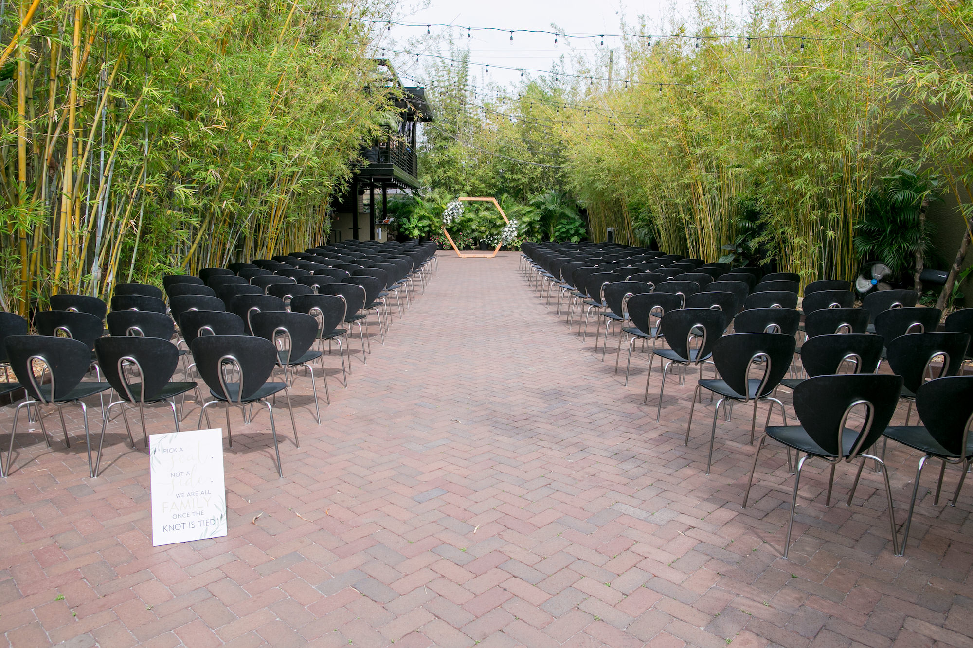 Modern Outdoor Bamboo Courtyard Nature Inspired Wedding Ceremony | Downtown St Pete Wedding Venue NOVA 535