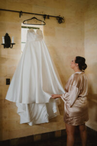 White Ivory Silk Mikado Sweetheart Neckline A-line Lea-Ann Belter Bridal Wedding Dress | Champagne Bridal Robe