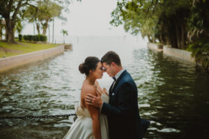 Romantic Bride and Groom Waterway Wedding Portrait | Sarasota Photographer and Videographer Mars and the Moon Films | Planner Kelly Kennedy Weddings & Events