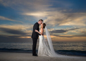 Bride and Groom Beach Wedding Portrait | Venue Wyndham Clearwater Beach
