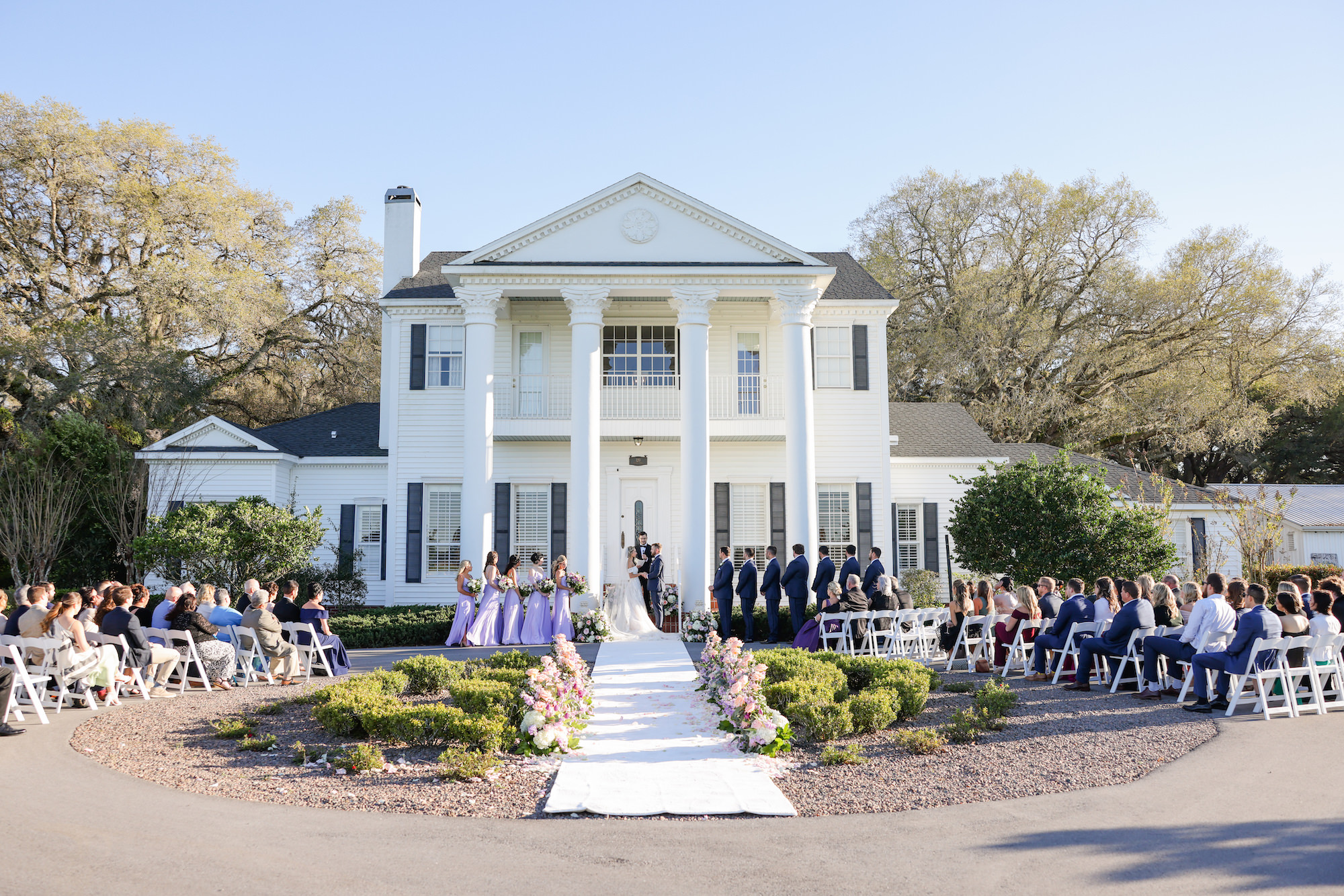 Southern Spring Lavender, Peach, and White Wedding Inspiration | Lavender Bridesmaids Dresses | Brooksville Venue Legacy Lane Weddings